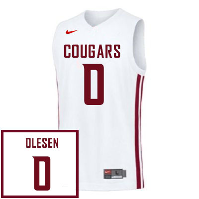 Washington State Cougars #0 Ben Olesen College Basketball Jerseys Sale-White